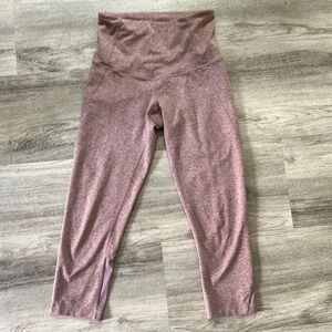 Nordstrom Zella crop high-rise leggings dusty rose mesh calf cutout size XS